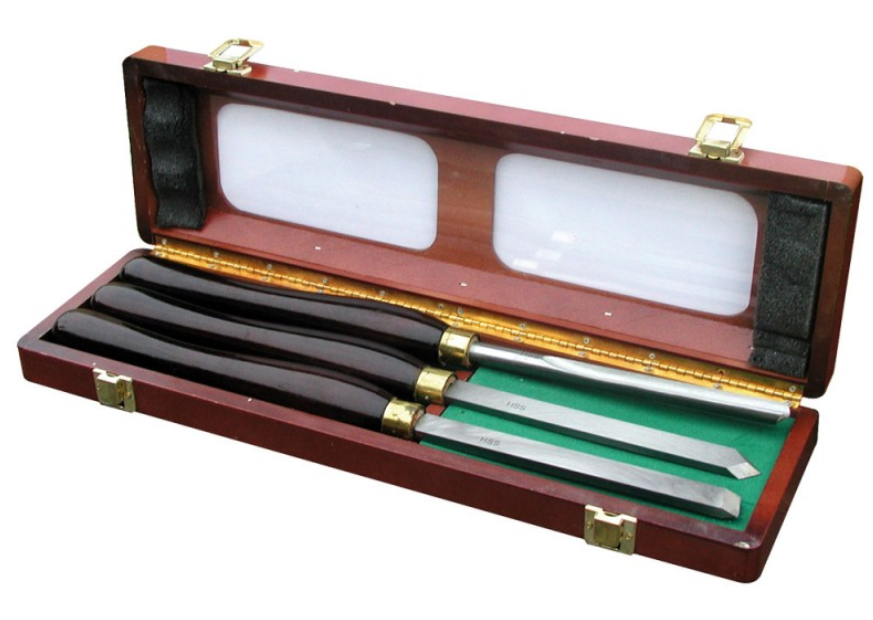 Outifrance - Coffret En Bois De 3 Outils De Tourneur HSS 1 Outifrance - Coffret En Bois De 3 Outils De Tourneur HSS