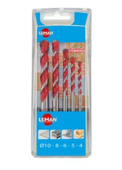 LEMAN - Coffret 5 Forets Cylindriques Multi-matériaux ø 4 / 5 / 6 / 8 Et 10 Mm