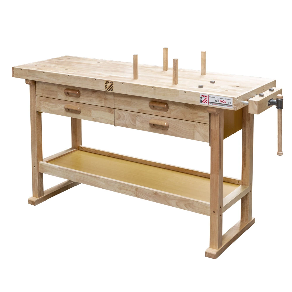 HOLZMANN - WB162L - Établi Bois Massif - 1640 Mm - 4 Tiroirs - Charge 150 Kg 1 HOLZMANN - WB162L - Établi Bois Massif - 1640 Mm - 4 Tiroirs - Charge 150 Kg