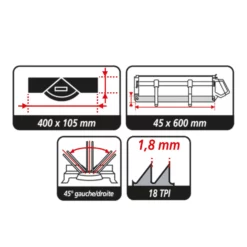 PEUGEOT -ENERGYSAW-600 Scie à Onglet Manuelle 3 Sec - 600mm Avec Embase Bois MDF Et Table ABS -Scheppach Soldes Magasin PEUGEOT ENERGYSAW 600 Scie a onglet manuelle 3 sec 600mm 4