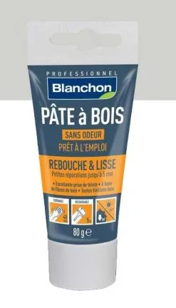 BLANCHON - Pâte à Bois - Rebouchage & Lissage - 80g - 250g - 500g - Différentes Teintes -Scheppach Soldes Magasin Pate a bois Blanchon teinte chene blanchi
