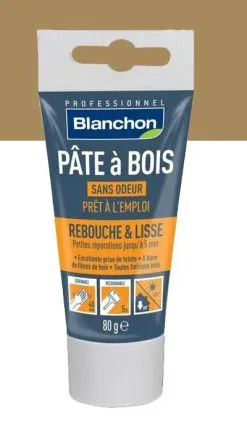 BLANCHON - Pâte à Bois - Rebouchage & Lissage - 80g - 250g - 500g - Différentes Teintes -Scheppach Soldes Magasin Pate a bois Blanchon teinte naturel