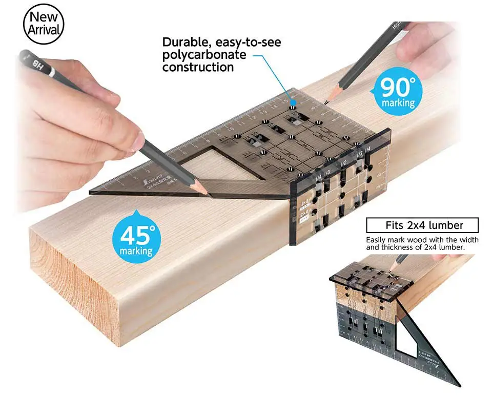 SHINWA - Equerre Transparente 3D Avec Angles à 45° Et 90° 2 SHINWA - Equerre Transparente 3D Avec Angles à 45° Et 90° – Image 2
