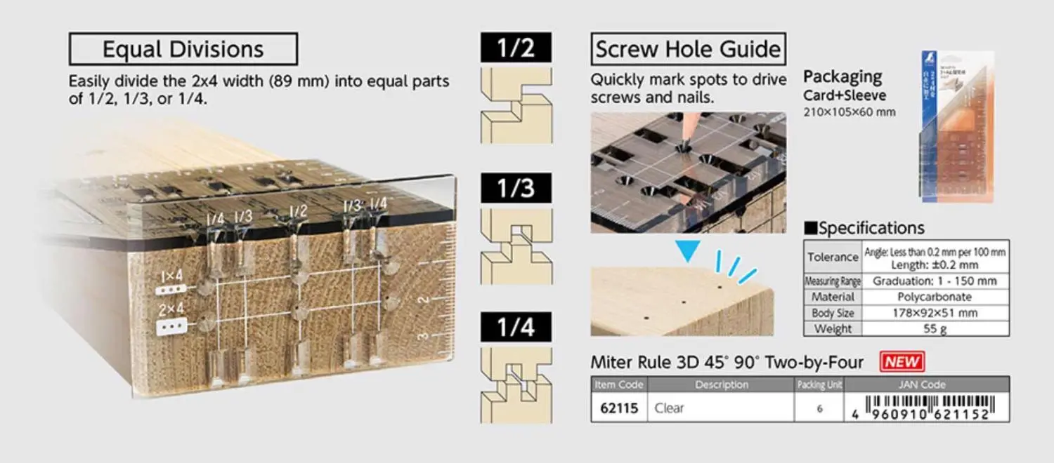 SHINWA - Equerre Transparente 3D Avec Angles à 45° Et 90° 3 SHINWA - Equerre Transparente 3D Avec Angles à 45° Et 90° – Image 3