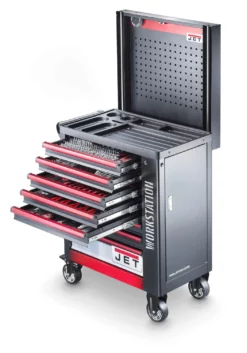JET - TT-412WKS - Servante D'Atelier Mobile Workstation Avec Paroi Coulissante Et 412 Outils - 835 X 540 X 980 Mm