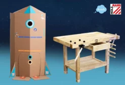 HOLZMANN - WB106MINI Établi De Menuisier En Bois Pour Enfants 6 HOLZMANN - WB106MINI Établi De Menuisier En Bois Pour Enfants -Scheppach Soldes Magasin mini etabli pour enfants avec autocollants pour construc